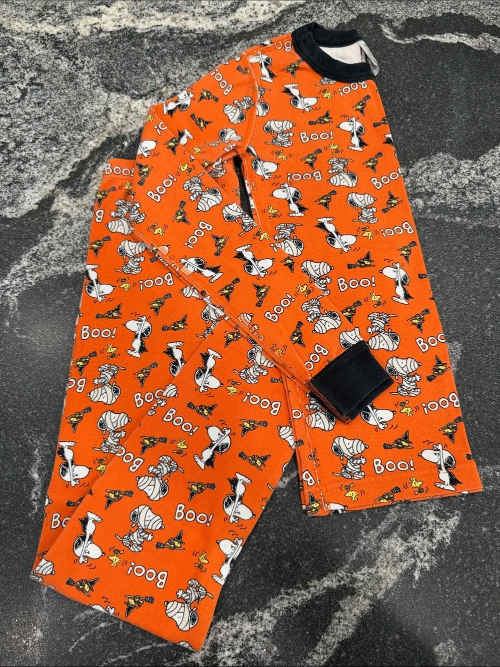 Hanna Andersson Peanuts Halloween Long John Pajamas, Size 12 (150 cm)